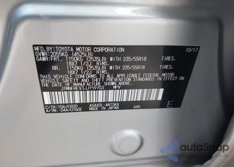 2018 Toyota Rav4 Se из США, поврежденный, VIN JTMNFREV3JJ159703